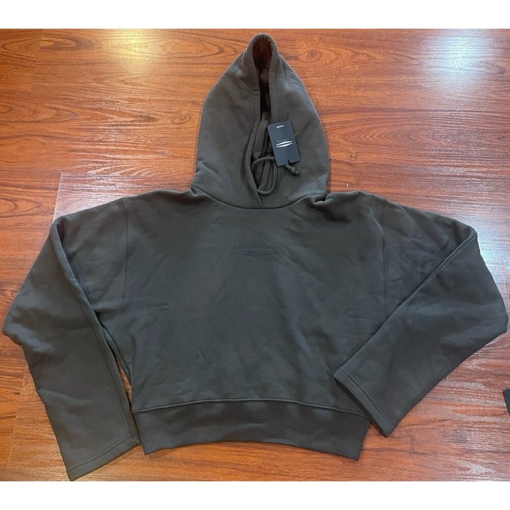 HARLEY DAVISON CROPPED LOGO HOODIE CARBON SZ LARGE